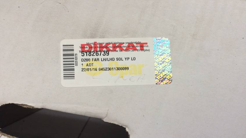 Fıat Linea Sol Far Orjinal