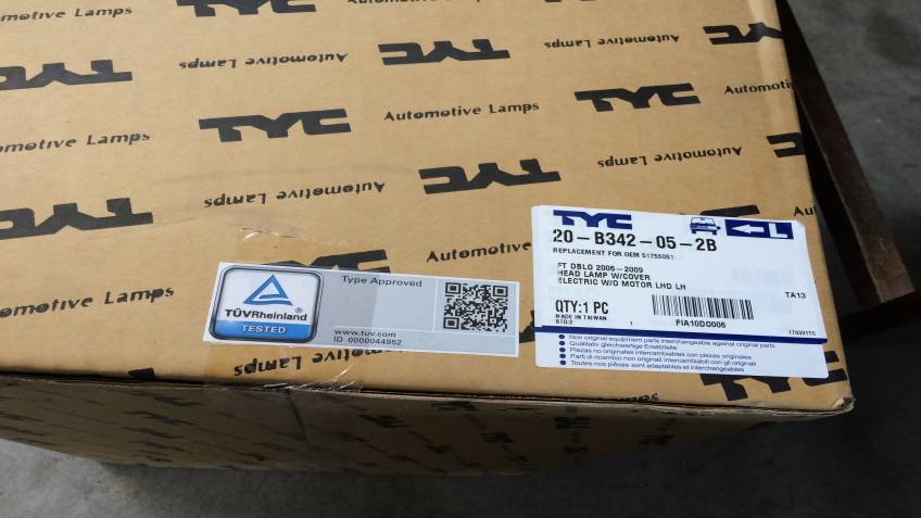 Fıat Doblo 2006-2009 Serisi Sol Far Yan Sanayi