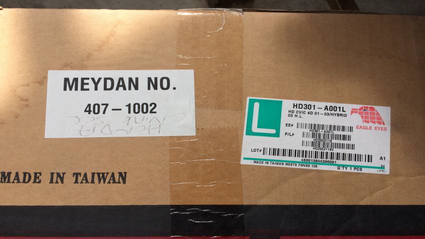 Honda Civic 2001/2003 Serisi Vtec Sol Far Yan Sanayi