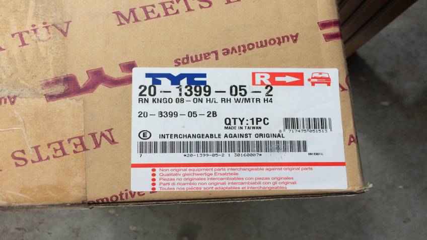 Renault Kango 2008 Serisi Sağ Far Yan Sanayi