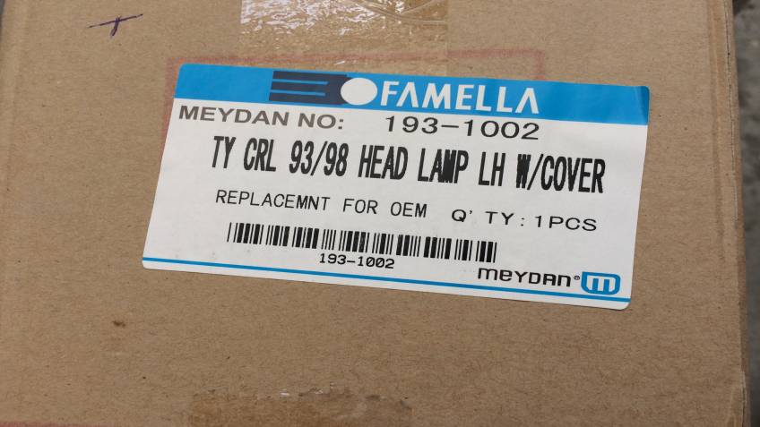 Toyota Corolla 93/98 Serisi Sol Far Yan Sanayi