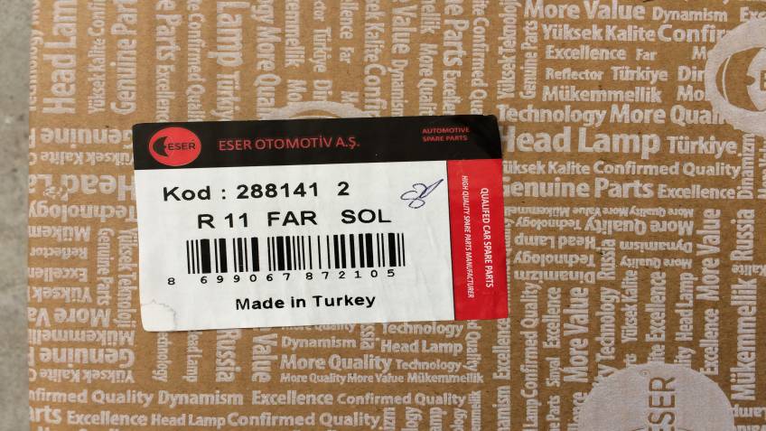 Renault9 1993 Sonrası Sol Far Yan Sanayi