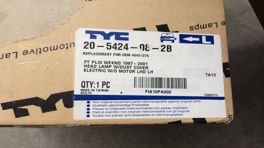 Fıat Palio 97/2001 Serisi Sol Far Yan Sanayi