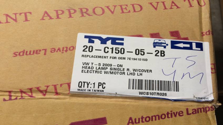 Volkswagen Transpoter 2009/2014 Serisi Sol Far Yan Sanayi